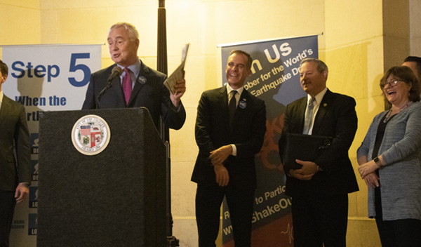 Image: The ShakeOut drill press conference 