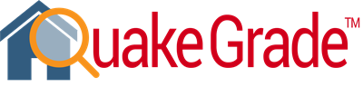 Image: QuakeGrade™ logo, horizontal format. QuakeGrade™ is a new online tool from the California Earthquake Authority that helps home inspection specialists evaluate a house’s vulnerability to earthquake damage.